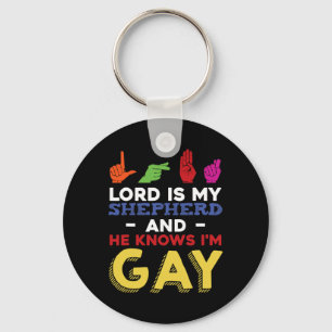 Fun LGBT Gay Pride Month Awareness ASL Sign Langua Keychain