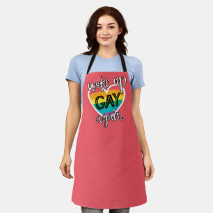 Fun LGBTQ Pride self-ironic rainbow flag pink Apron