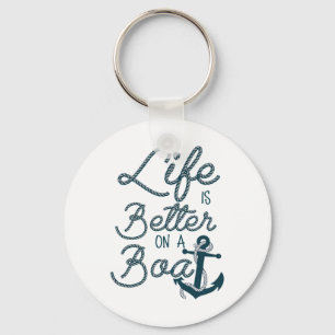 Fun Life Is Better On A Boat Cruising Lovers And B Keychain