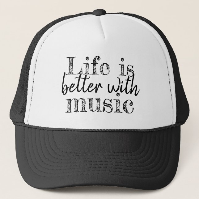 fun LIFE IS BETTER WITH MUSIC | Trucker Hat (Front)