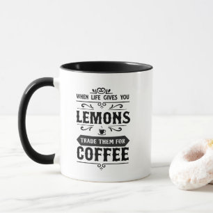 Fun life lemons coffee word art mug