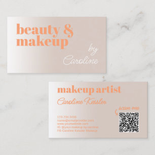 Fun Light Taupe Brown Sunny Orange Bold Typography Business Card