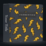 Fun Lightning Bolt Pattern | Add Your Name Binder<br><div class="desc">Fun and pop pattern of thunder bolt illustration.</div>