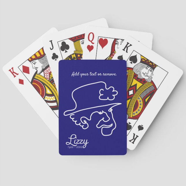 Fun line illustration of Queen Elizabeth II, Playing Cards (Back)