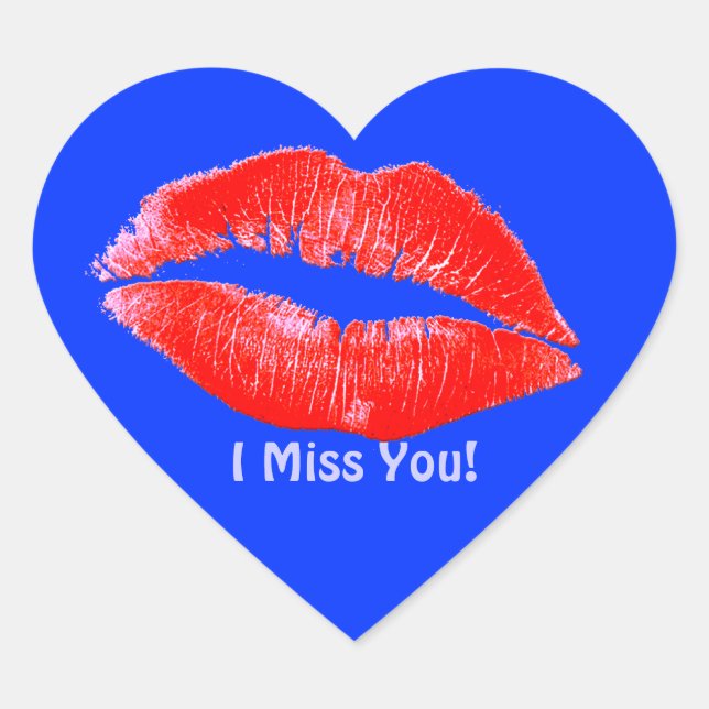 Fun Lipstick Kisses Miss You Romantic LIP STICKERS (Front)