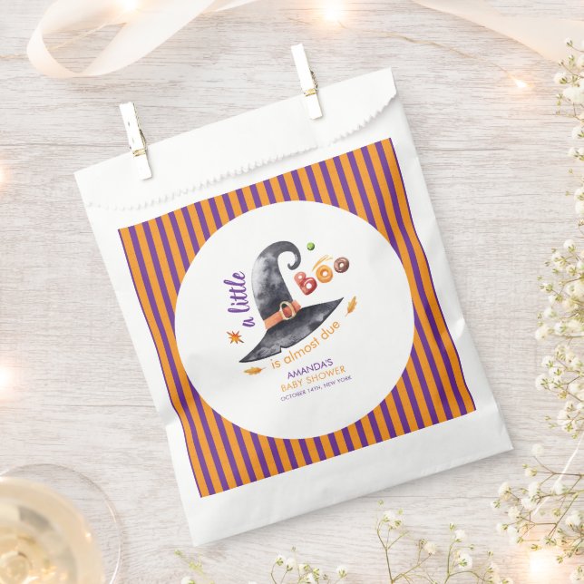 Fun Little Boo Witch Hat Fall Baby Shower Favour Bag (Clipped)
