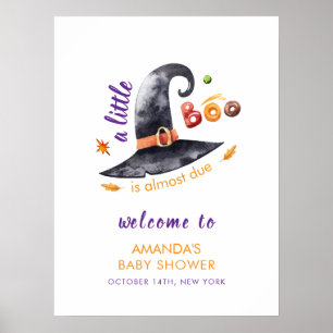 Fun Little Boo Witch Hat Fall Baby Shower Welcome  Poster