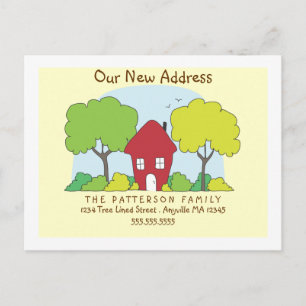 Fun Little House New Address Postcard