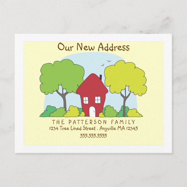 Fun Little House New Address Postcard (Front)