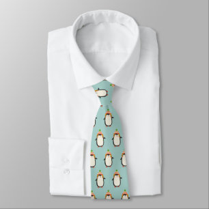 Fun Little Penguin Pattern - Christmas Tie