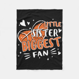 Fun Little Sister Biggest Fan Bysketbyll Lovers Fa Fleece Blanket