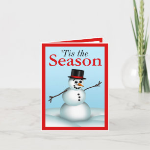 Fun Little Snowman 'Tis the Season Holiday Cards