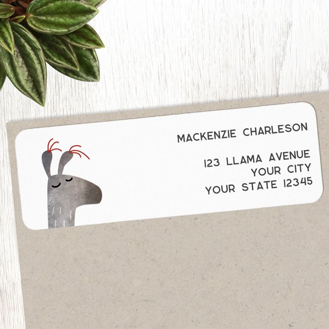 Fun Llama Adresse de retour (Fun llama custom return address label sticker)