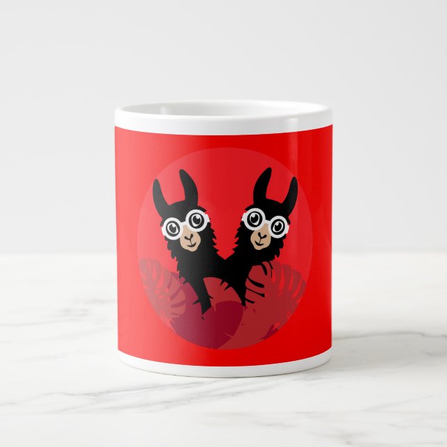 Fun Llama Alpaca Accessories Large Coffee Mug (Front)