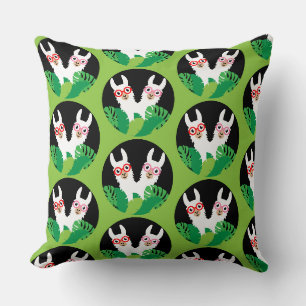 Fun Llama Alpaca Accessories Throw Pillow