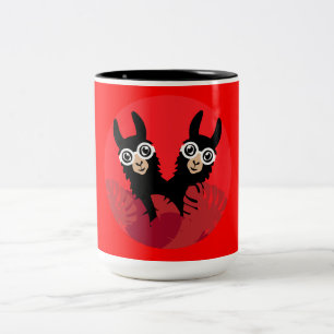 Fun Llama Alpaca Accessories Two-Tone Coffee Mug
