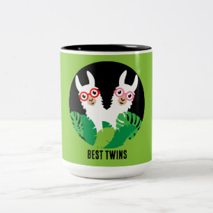 Fun Llama Alpaca Accessories Two-Tone Coffee Mug