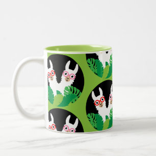 Fun Llama Alpaca Accessories Two-Tone Coffee Mug