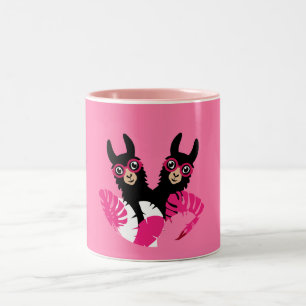 Fun Llama Alpaca Accessories Two-Tone Coffee Mug