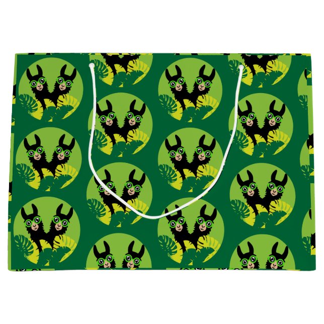 Fun Llama Alpaca Best Friends Large Gift Bag (Front)