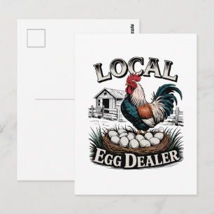 Fun local egg dealer postcard