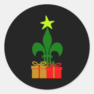 Fun Louisiana Christmas Tree Cajun New Orleans  Classic Round Sticker