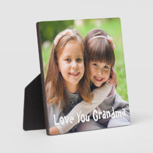 Fun Love You Grandma Photo Custom Text Colour Plaque