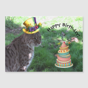 Fun Loving Bobcat - Magnetic Birthday Card