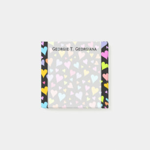 Fun, Loving, Colourful Hearts Pattern + Custom Post-it Notes