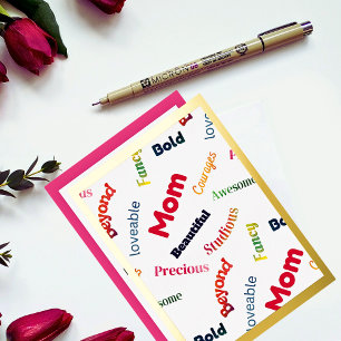 Fun-loving Mother’s Day Text Foil Holiday Card