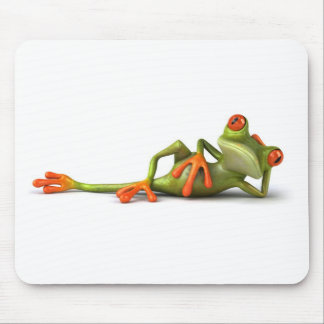 Fun lying frog ! mouse pad