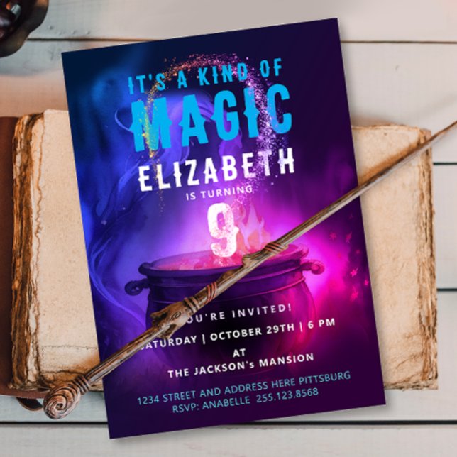 Fun Magic Purple Wicca Wizard Potion Brew Poison Invitation (Creator Uploaded)