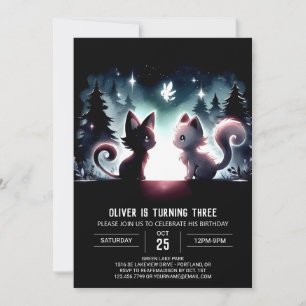 Fun Magical Cat Birthday Invitation