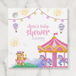 Fun Magical Hot Air Balloon Carousel Baby Shower Favour Tags