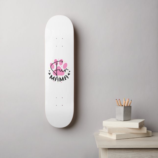 Fun Mama Cat Paw Print  Skateboard (Wall Art)
