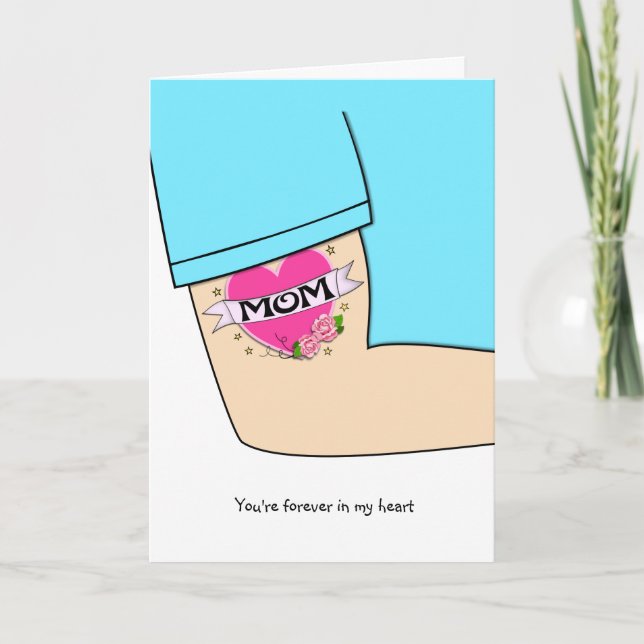 Fun Maman Tattoo Bonne Carte de voeux d'anniversai (Devant)