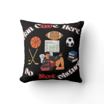 Fun Man Cave Here! Square Throw Pillow