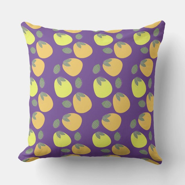 Fun Mango Orange Yellow Fruit Throw Pillow (Front)