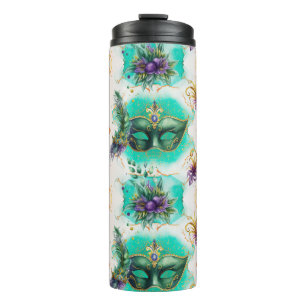 Fun Mardi Gras Masks Thermal Tumbler