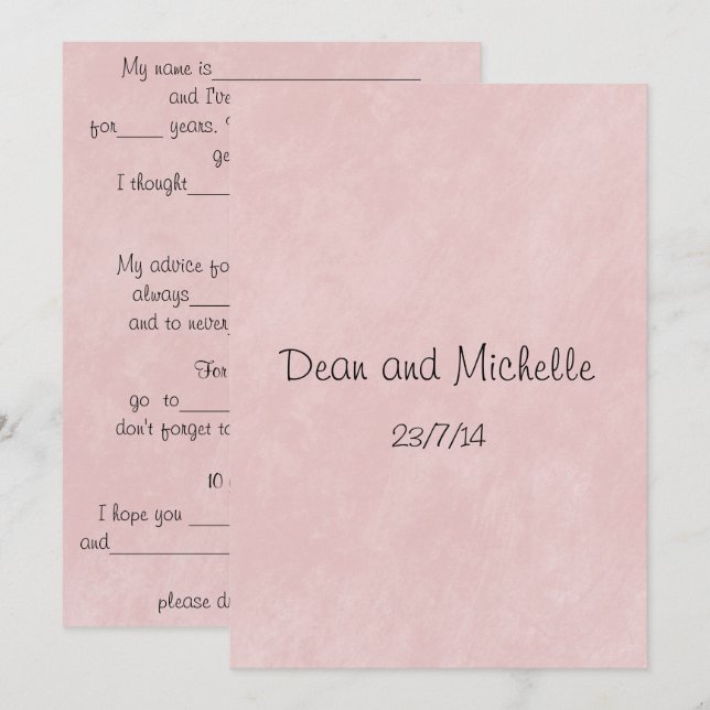 Fun Mariage Conseils cartes de commentaires (Devant / Derrière)