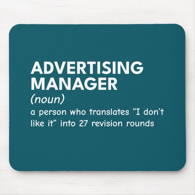 Fun Marketing Manager Definition Mouse Pad (Front)