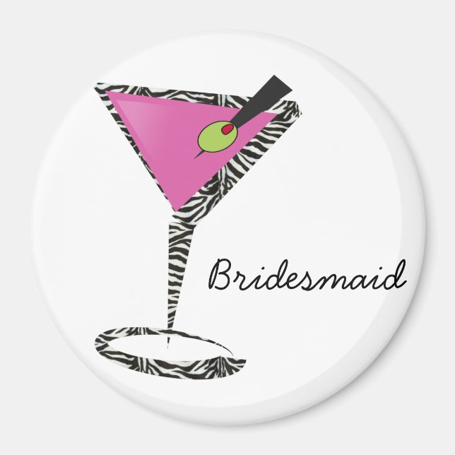 fun martini hot pink magnet (Front)