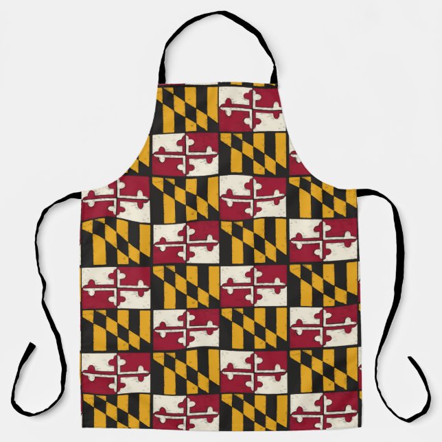 Fun Maryland Flag BBQ Chef's Apron (Front)