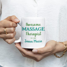 Fun Massage Therapist Teal Text Art