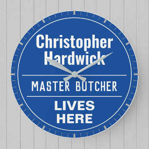 Fun Master Butcher Wall Plaque Style Large Clock