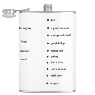 fun measuring marks with a difference hip flask
