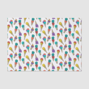 Fun Melty Summer Goth Skull Ice Cream jewel white Tissue Paper