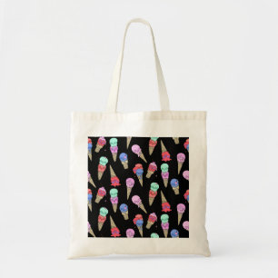 Fun Melty Summer Goth Skull Ice Cream pastel black Tote Bag