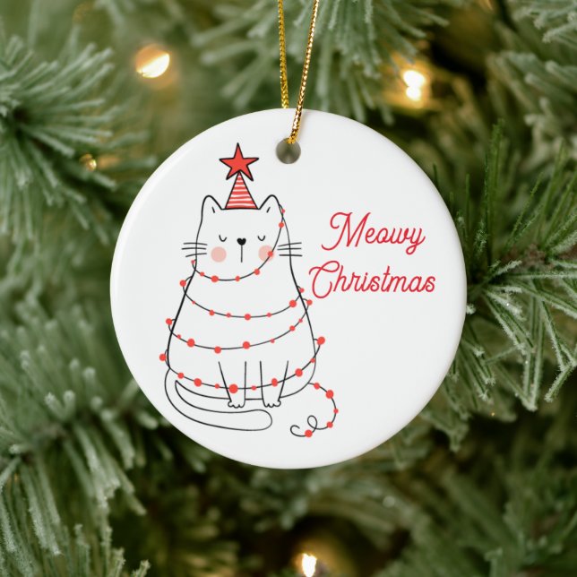 Fun Meowy Noël Chat Ornement (Arbre)