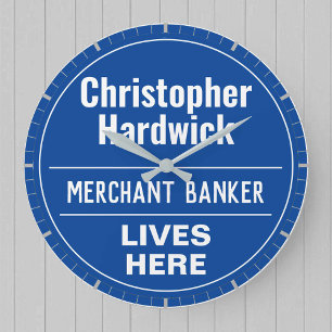 Fun Merchant Banker Wall Plaque Style Large Clock